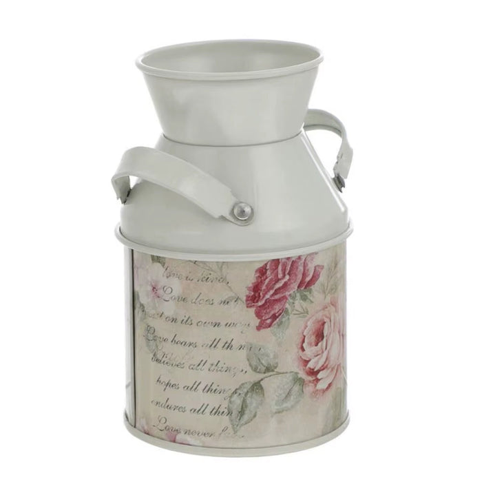 Vintage Garden Metal Flower Vases Home Wedding Artificial Flowers Bucket Barrel Holder Shabby Chic Country Style Jug Can Craft