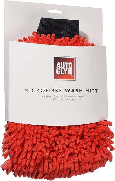Microfibre Noodle Wash Mitt - Mircrofibre Cleaning Mitt Specially Designed for a Quick, Streak-Free Finish on Car Paintwork and Glass , 20.30 X 2.00 Cms, Red