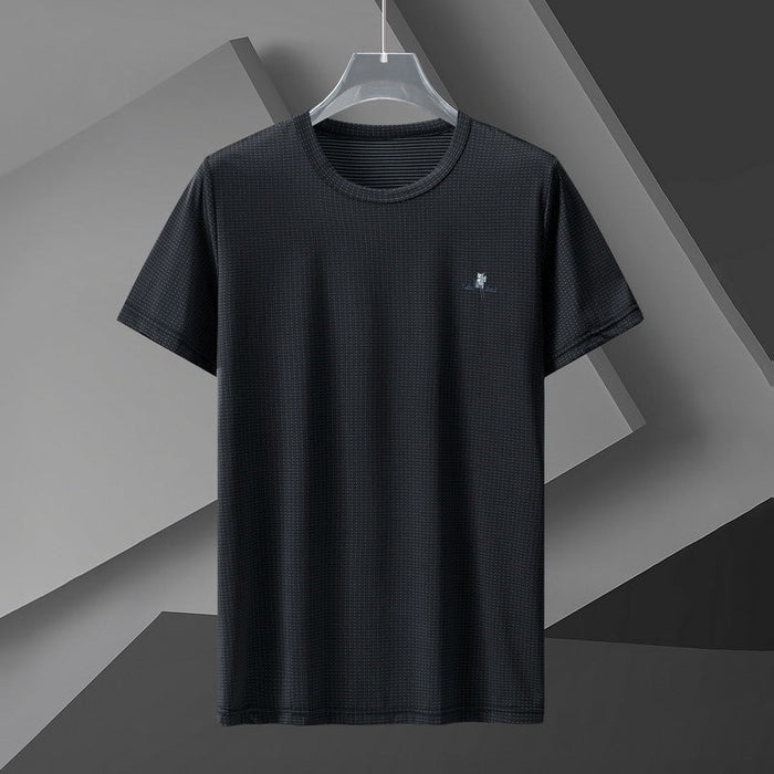 Add Fertilizer To Increase Men's Quick-drying Ice Silk Wild Fat Short-sleeved T-shirt
