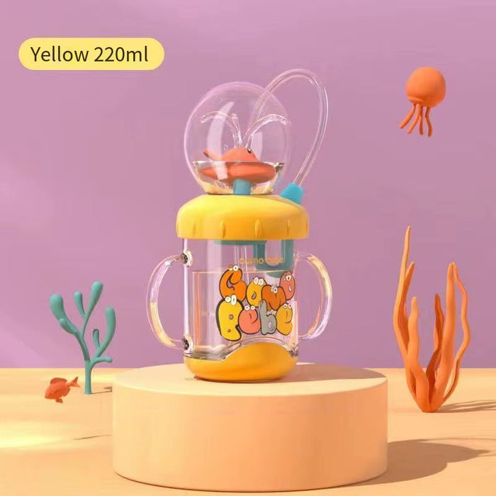 220Ml Children'S Water Glass Whale Fun Spray Cup Baby Drinking Cup June-6 Years Old Drinking Cup Kindergarten Home Drinking Cup