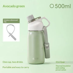 Portable Handheld Insulated Stainless Steel Car Mug Sports Water Bottle