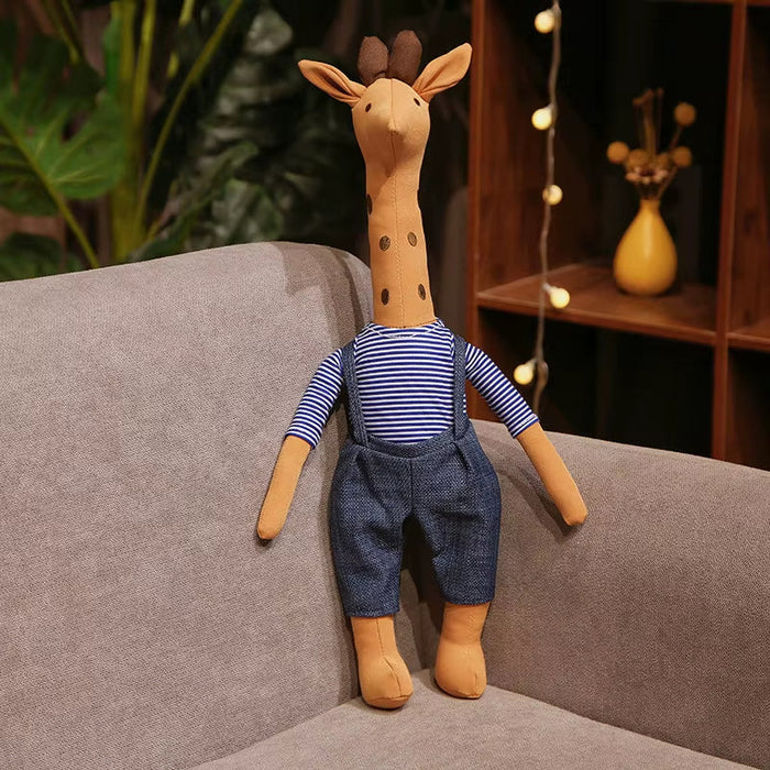 INS Kawaii Animal Baby Bedroom Accompanying Dolls Cute Giraffe Plush Toys for Children Stuffed Alpaca Doll for Kids Comfort Toys