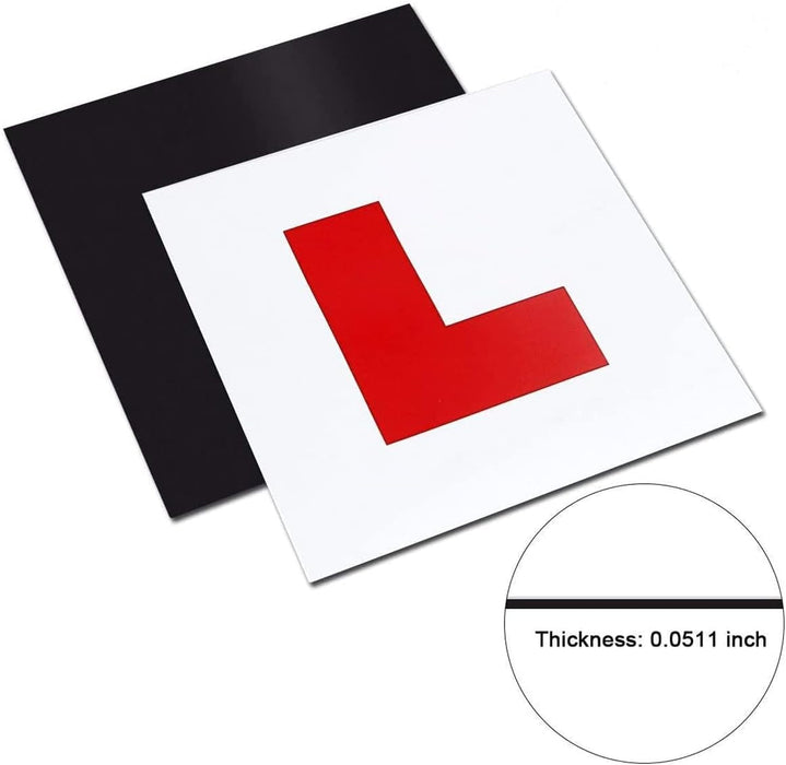Fully Magnetic Car L-Plates Red L Plate 2 Pack for Car Magnetic Extra Thick Strong Learner Plates, No Melting No Blow off Easy to Move without Scratching Painting Off