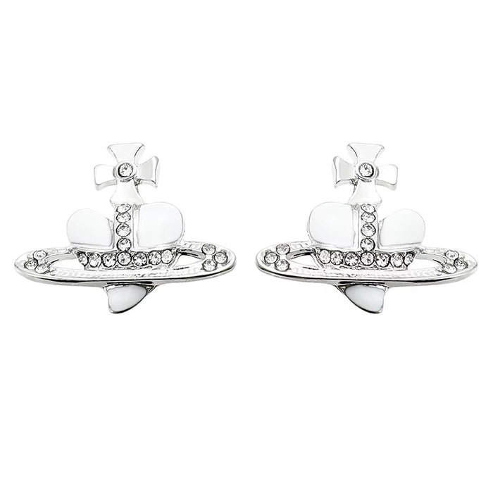 Saturn Planet Stud Earrings for Women Girl Heart Earrings