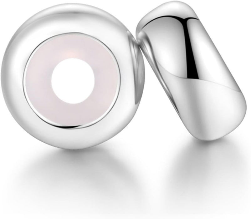 Charm Stoppers with 925 Sterling Silver Rubber Stoppers Bead for DIY Bracelets Clip Spacer Charm Gifts for Women Wifes