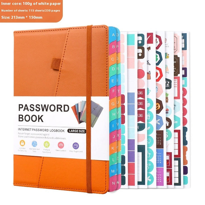 A5 With Letter Label Password Save Notebook