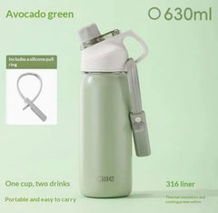 Portable Handheld Insulated Stainless Steel Car Mug Sports Water Bottle