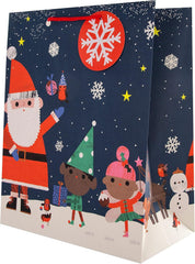 Gift Bags, Santa & Reindeer Designs, Large, 3-Pack, Christmas
