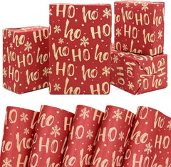 Red Christmas Wrapping Paper Sheets,50 * 70Cm Ho Xmas Wrapping Paper Kraft Paper Perpect for Christmas(5 Sheets)