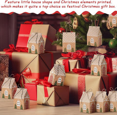 Christmas Party Gift Boxes, Kraft Paper Candy Boxes, Christmas Favour Bags, 50 Pieces