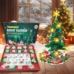 24 Day Kids Toy Christmas Advent Calendar Play Building Blocks with LED Gift Box