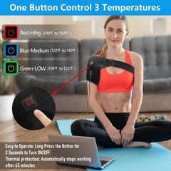 USB Heated Shoulder Wrap Thermal Shoulder Pad For Neck And Joint Pain Relief, Single Shoulder Heating Pad With Adjustable Warmth For Men And Women