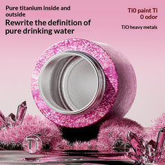 Portable Hammered-Texture 99 Pure Titanium Insulated Water Bottle