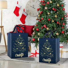 Large Christmas Gifts Bags 4Pcs,41 * 30 * 18 Christmas Presents Bags,Gold Tree Xmas Bags for Presents