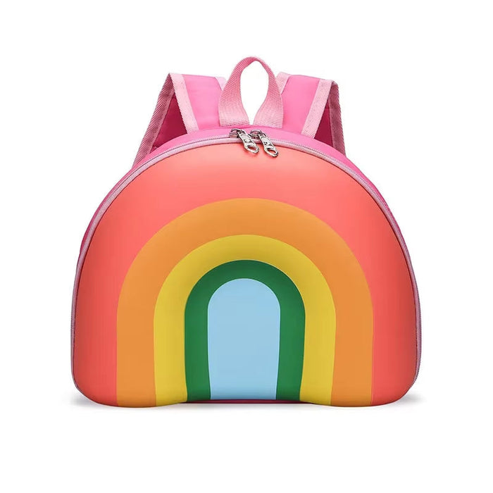 Rainbow Semi-Circular Children'S Waterproof Backpack Kindergarten Bag 3-5 Years Old Boys and Girls Cute Rucksack Kids Accessory