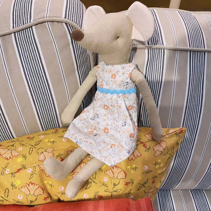 Stuffed Animal Mouse Dolls with Skirt Home Decoration Plush Mouse Toy for Children Spleeping Mate Room Ornament