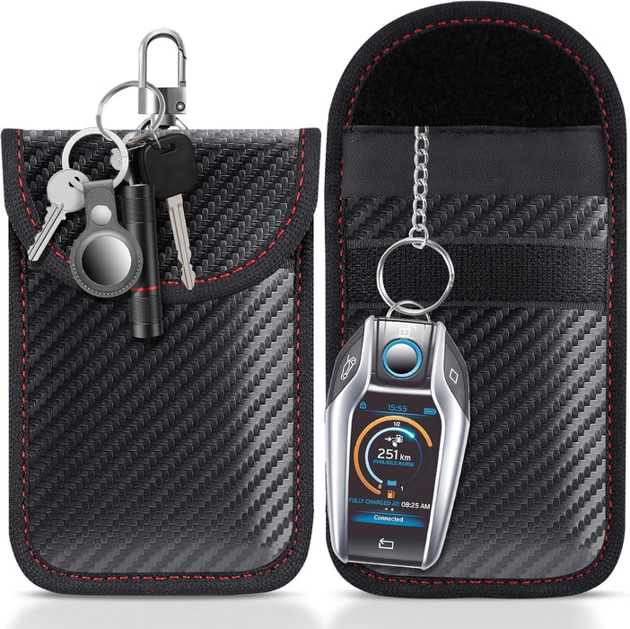 Faraday Pouch for Car Keys,Faraday Bag | Car Key Signal Blocking Pouch | Keyless Entry Car Keys Case | RFID Blocker Bag for Car Security | Anti-Theft Remote Entry Keyless Protect,Pack of 2