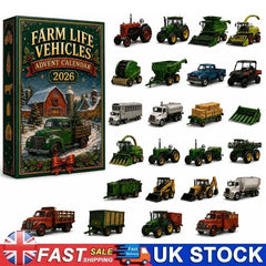 Farm Life Vehicles Advent Calendar 2026,24-Day 2D Acrylic Agricultural Machines