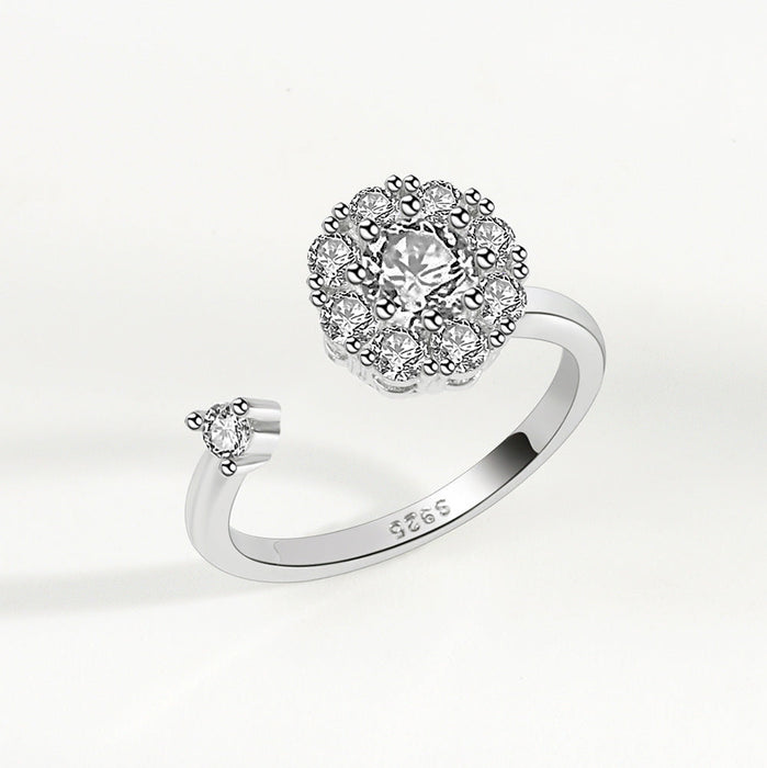 S925 sterling silver ring can turn the ring