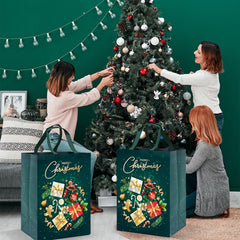Large Christmas Gifts Bags 4Pcs,41 * 30 * 18 Christmas Presents Bags,Gold Green Xmas Bags for Presents