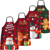 4 Pack Funny Christmas Chef Bib Aprons for Women Men Waterproof Ideal Gift