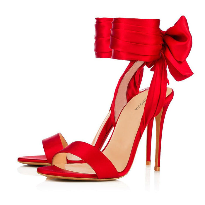Large Size Sardine Red Strapping Thin High Heels