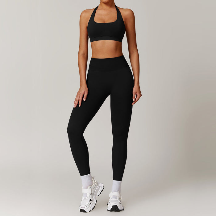 Marc Gianno Hanging neck bra+pants yoga set, sports running set