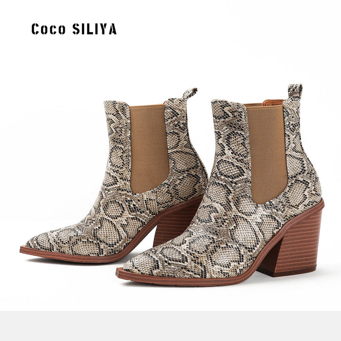 Women's Patterned Short Boots New Ankle Boots