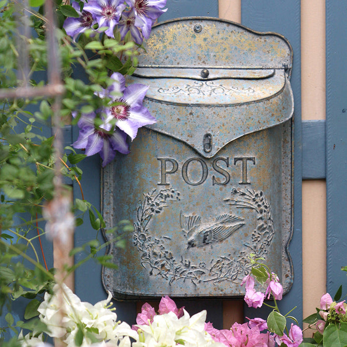 Wrought Iron European Wall Hanging Mailbox Retro Garden Exterior Wall Rainproof