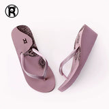 Light luxury hand-painted thick-soled flip-flops