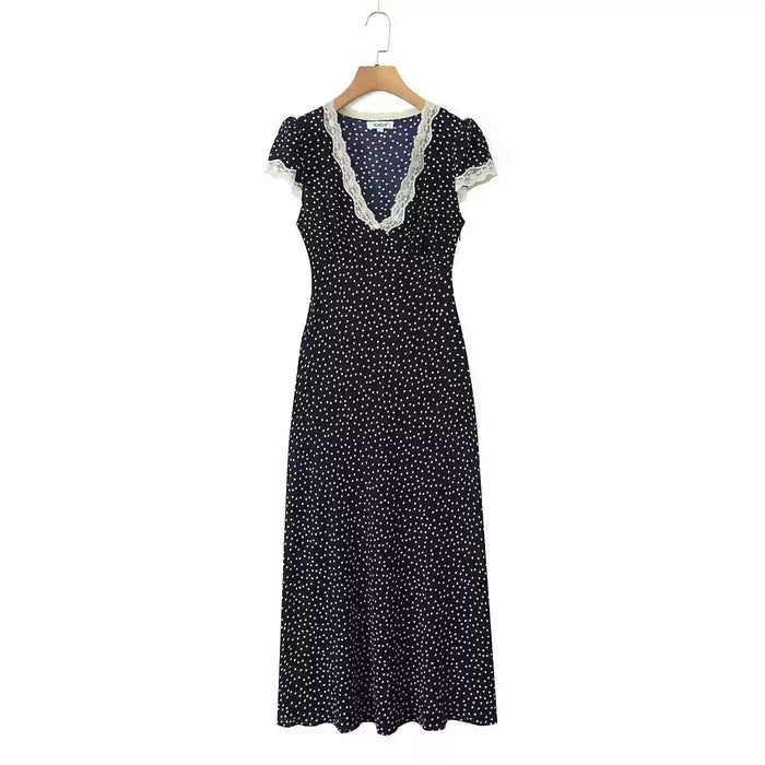 New women's style French design polka dot dress