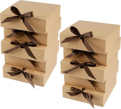 10 Pack Gift Boxes with Lids 16X16X5Cm Kraft Cardboard Gift Box Bridesmaid Proposal Box for Wedding Birthday Christmas Party Present