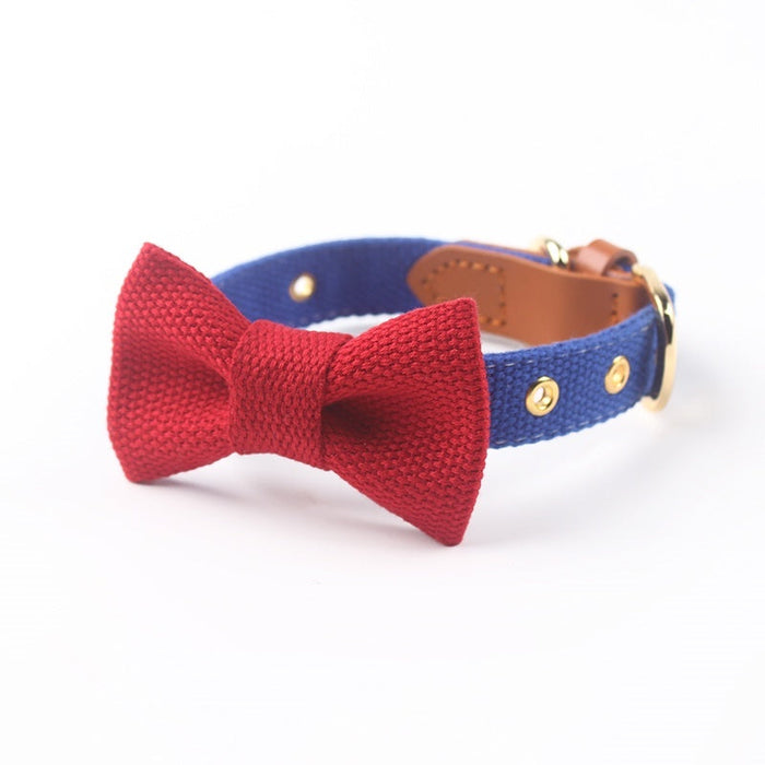 Canvas Hand Holding Rope Leather Stitching Collar Bow