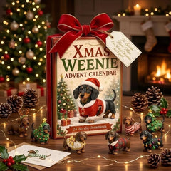 Dachshund Dog Christmas Advent Calendar 24 3D PVC Ornaments Xmas Countdown Gift