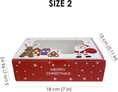 Pack of 12 Christmas Gift Boxes with Clear Window 18X13X5 Cm