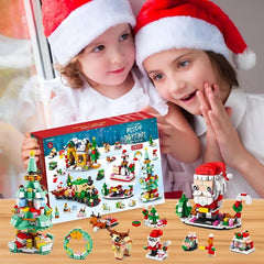 24 Days Countdown Christmas Advent Calendar Kids Building Blocks Toys Gift Boxes