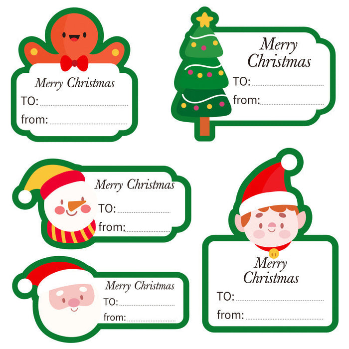 50 Stickers Christmas Warm Paste Paper Gift Box Packaging Sealing Paste