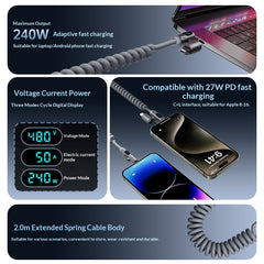 Digital Display Spring 4-in-1 CarPlay In-Car 2m Data Cable