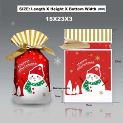 Christmas Wrapping Drawstring Gift Bags,30 Packs Xmas Candy Treat Cookie Bags with Drawstring (5.9Inx9In) Christmas Party Birthday Engagement Holiday Presents Bags