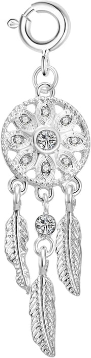 Dream Catcher Charm Created with Zircondia® Crystals