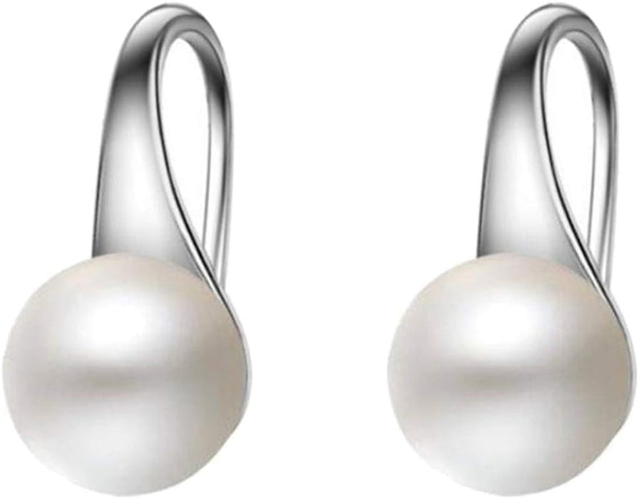 Pearl Earrings for Women,925 Sterling Silver Hook Earrings