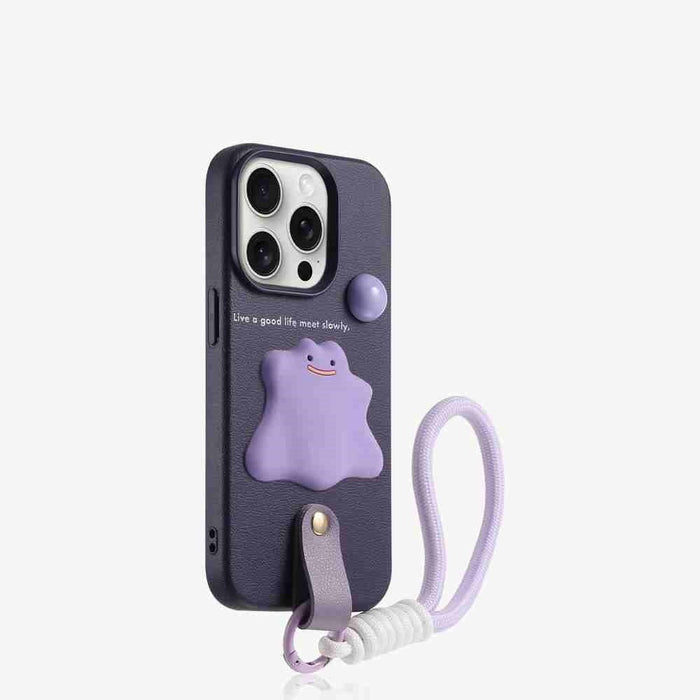 Silicone Drop-resistant Splash-ink Sausage Phone Case With Lanyard