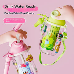 Large-capacity Straw Cup Childrens Water Bottle
