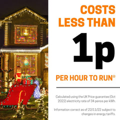 Christmas Lights 100 LED 10M, Warm White, Mains Powered Clear Cable