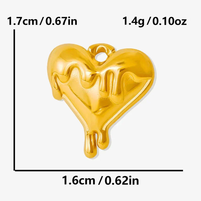 1 Piece 304 Stainless Steel 18K Gold Plated Heart Shape Pendant