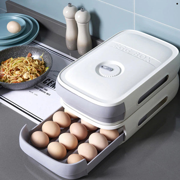 Stackable Refrigerator Egg Storage Container with Lid