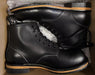 Vintage High Quality Handmade Men Boots Goodyear-Welted Cow Leather round Toe Wedge Ankle Boots Tooling Motorcycle Boots
