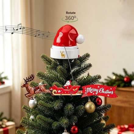 Electric Rotating Ferris Wheel With Illuminated Tree-Top For Festive Decorations