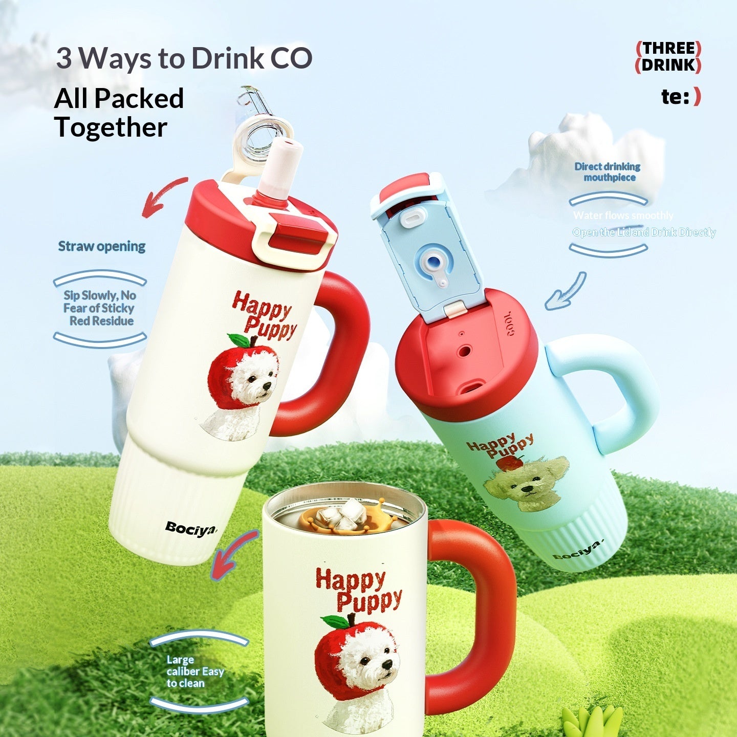 Big Mac Style Straw-top Thermos Large Capacity And Stylish Design