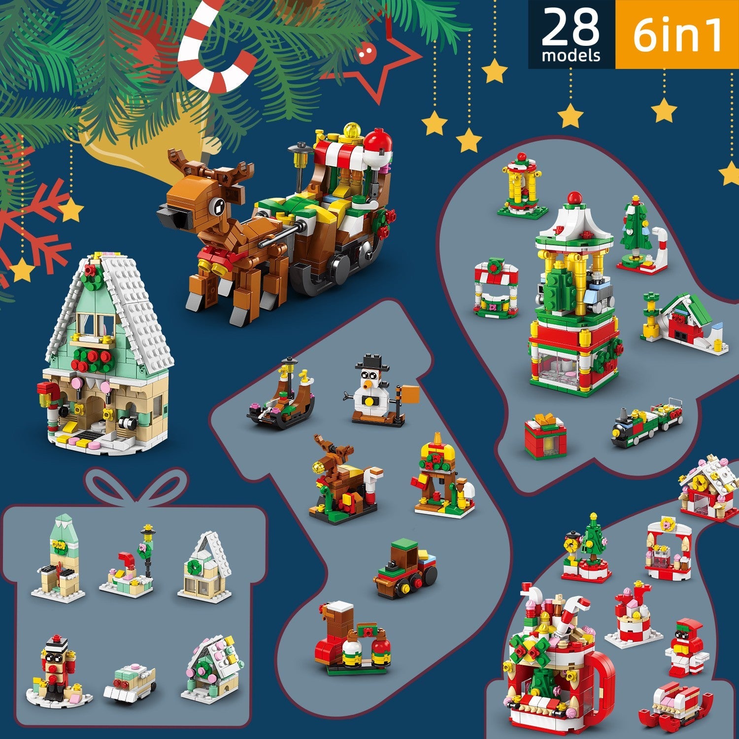 2026 Christmas Advent Calendar 24 Days Countdown Building Blocks Toy Kids Gift